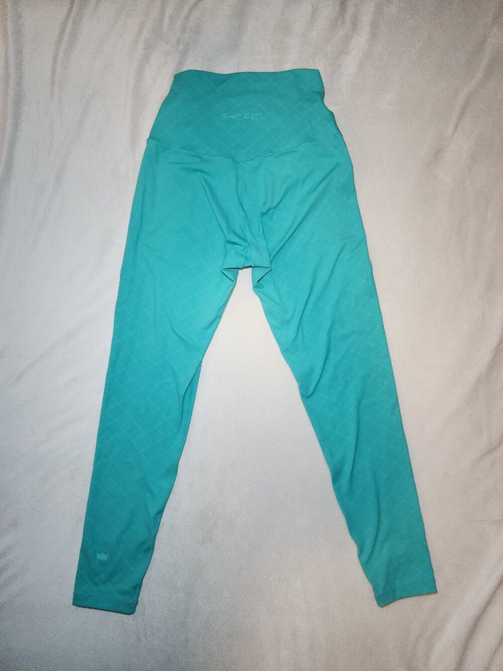 SHEFIT Teal High Waisted Leggings Medium Moisture Wicking Activewear - Picture 8 of 10